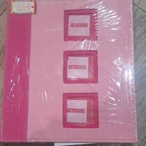 New Sealed Pink Portafolia Scrapbook Album Trimmed In Suede Like Material